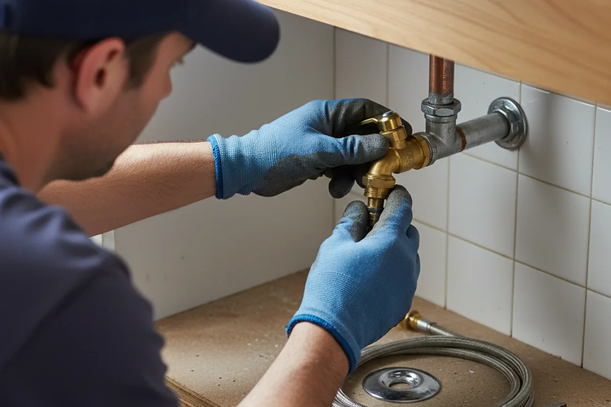 Shutoff valve and fitting work during Faucet and Fixture Repair in Lawrence